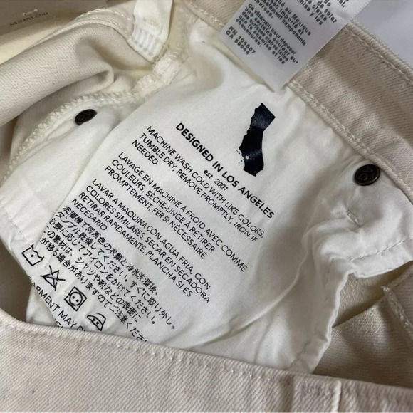 AG Jeans Womens Saige Jeans Size 32 High Rise Straight Leg 1 Year Cream NWT - Picture 10 of 14